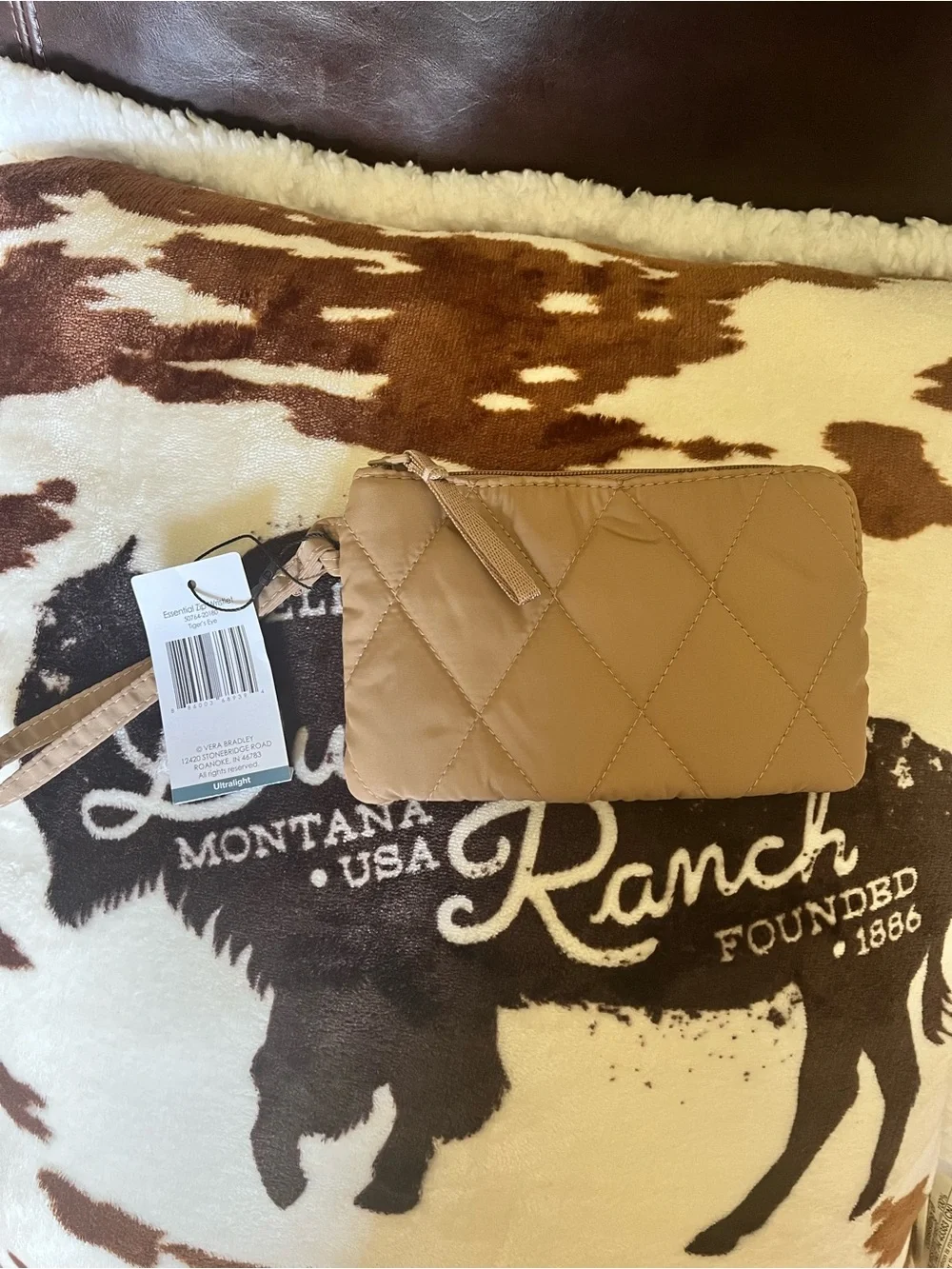Vera Bradley Quilted Wristlet Wallet - Tan